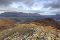 Landscape of the summit cairn of Outerside Fell