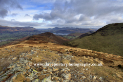 Summit cairn of Outerside Fell, with Derwentwater