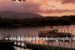 Sunset, boats on Derwentwater, Keswick