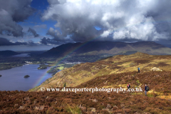 Rainbow over Derwentwater from High Seat fell