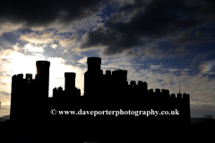 Silhouette of Conwy Castle, Conwy Town