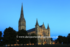 Salisbury Cathedral at night