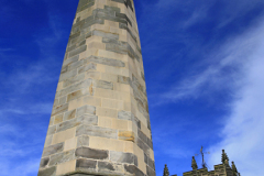 The stone obelisk and Trinity church, Richmond