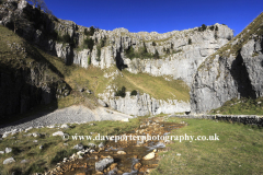 Autumn, Gordale Scar limestone cliffs, Malhamdale