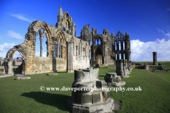 Summer view of the ruins of Whitby Abbey Priory