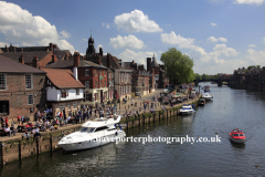 Boats on the river Ouse, York city