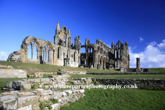 Summer view of the ruins of Whitby Abbey Priory