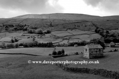 Stone barns, flower meadows, Muker village, Swaledale