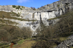 Autumn, Malham Cove, limestone cliffs, Malhamdale