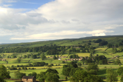 Summer over Bainbridge pastures; Wensleydale