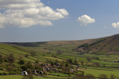 Summer over Bainbridge pastures; Wensleydale