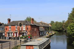 Boats on the river Lee, Hertford town