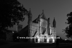 Dusk view over St Albans Cathedral