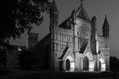 Dusk view over St Albans Cathedral