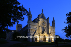 Dusk view over St Albans Cathedral