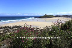 Summer, Porthmeor surfing beach, St Ives town