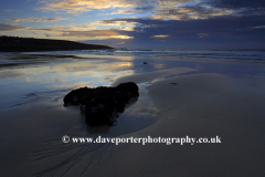 Sunset colours, Porthmeor beach, St Ives town