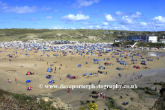 The surfing beach, Perranporth village