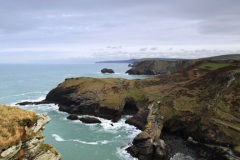 Rugged shoreline, Tintagel Bay, Tintagel town