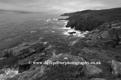 View to Trewellard Zawn point, Pendeen village