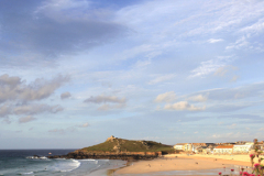 Sunset colours, Porthmeor beach, St Ives town