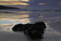 Sunset colours, Porthmeor beach, St Ives town