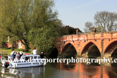 Boat and bridge, river Great Ouse, Great Barford