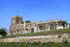 Summer veiw of St Marys church, Potton village