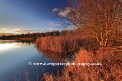 Autumn, Sunset over a Fenland waterway