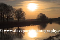 Winter Sunset; river Nene; Castor backwaters