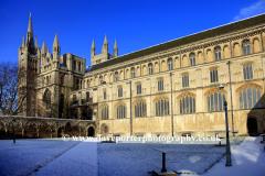 Winter snow over Peterborough City Cathedral