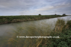 Windy day over the Old river Nene, Ramsey town