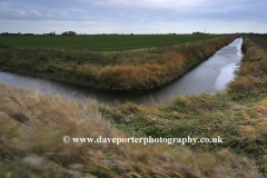 Windy day over the Old river Nene, Ramsey town