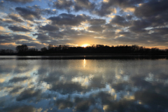 Autumn sunset over a Fenland Drain; near Wisbech