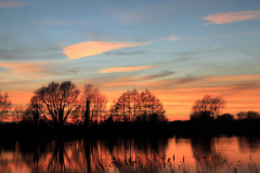 Summer sunset over a Fenland Drain; near Ely