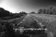 Summer, weedy Fenland Drain, Peakirk village