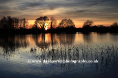 Summer sunset over a Fenland Drain; near Ely