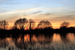 Summer sunset over a Fenland Drain; near Ely