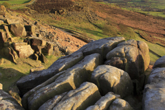 Summer evening light over Curbar edge