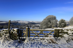 Misty winter view over Curbar Edge