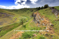 Summer view through Tansley Dale, Litton village