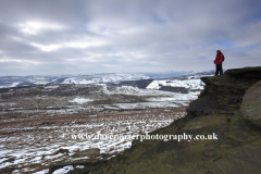 Walker on Stanage Edge, Wintertime