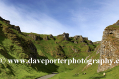 View through Winnats Pass, Castleton village