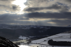 Wintertime view over Ladybower reservoir