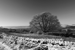 Winter snow view over Curbar village