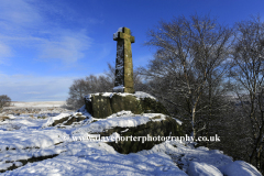 Winter, the Wellington Monument, Baslow Edge