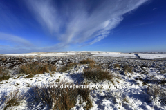 Winter snow view, Froggatt Edge and Big Moor