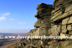 Landscape over the Gritstone rocks, Stanage Edge