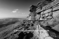 Landscape over the Gritstone rocks, Stanage Edge