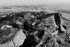 Landscape over the Gritstone rocks, Stanage Edge